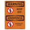 Signmission OSHA Sign, Keep Off, 14in X 10in Rigid Plastic, 10" W, 14" L, Landscape, OS-WS-P-1014-L-12653 OS-WS-P-1014-L-12653 - alternate 1